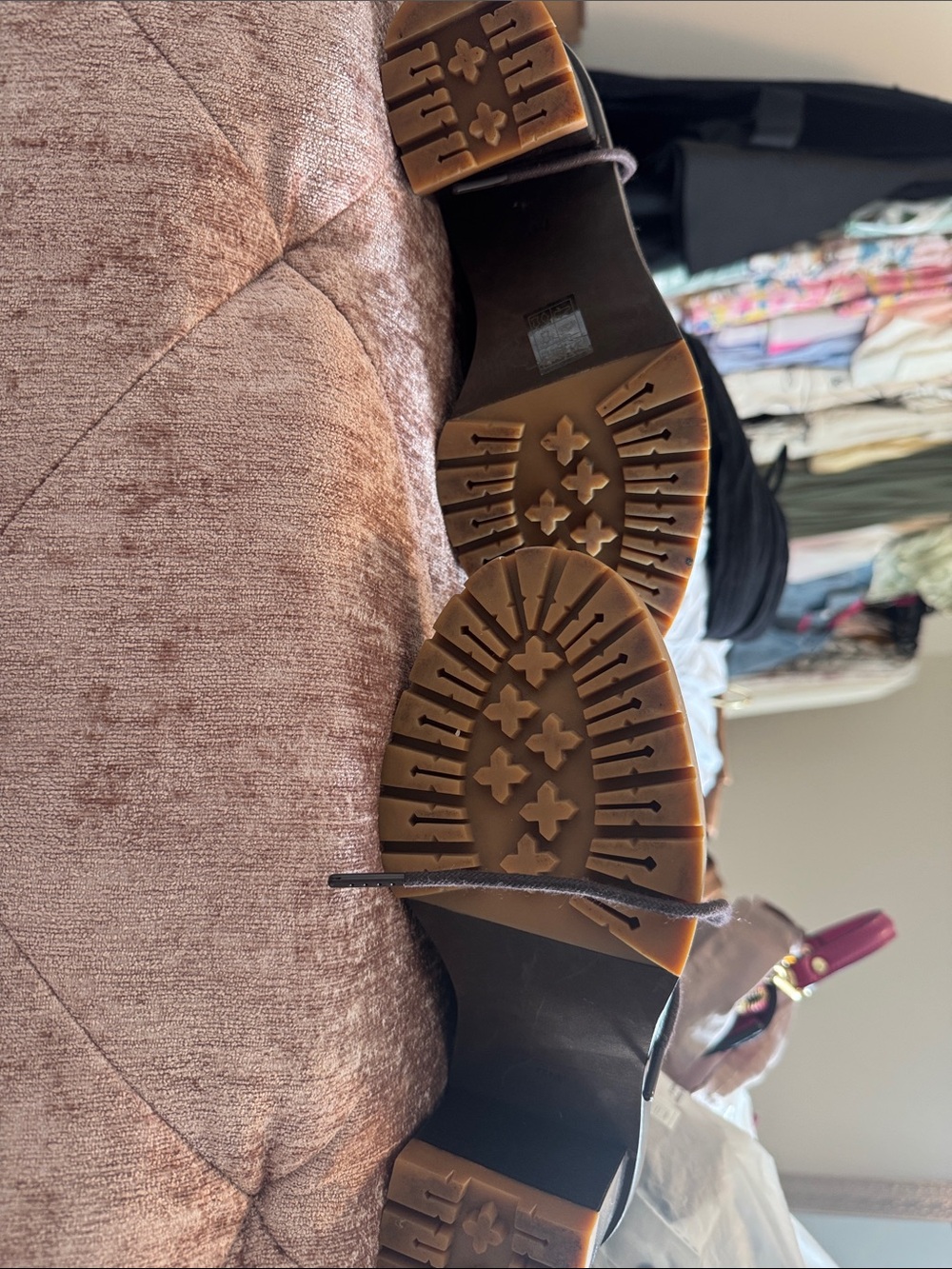 TORY BURCH Tweed Lace-Up Block Heel Ankle Boots - Olive Plaid - Picture 3 of 10